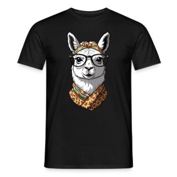 Llama Loving Funny Mom Design Alpaca - Men's T-Shirt - black - Front - AI Model Male 178 light (178cm)