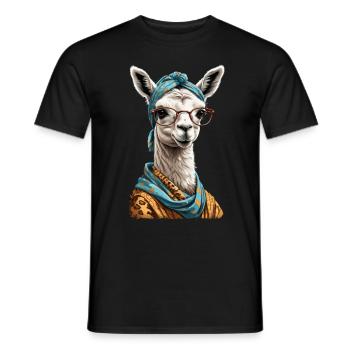 Conception drôle d’alpaga Lama pour les mamans - T-shirt homme - noir - Devant - AI Model Male 178 light (178cm)