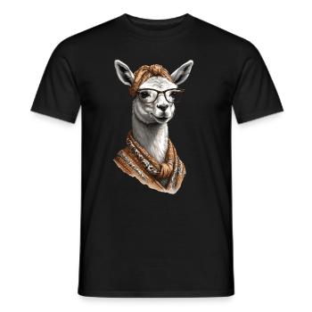 Llama Loving Mom Funny Design Alpaca - Men's T-Shirt - black - Front - AI Model Male 178 light (178cm)