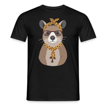 Drôle Capybara Maman Capybara Fête des Mères - T-shirt homme - noir - Devant - AI Model Male 178 light (178cm)