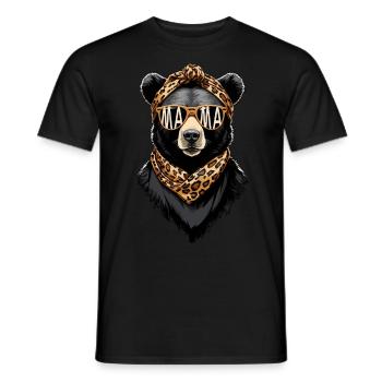 Funny Mom Bear Mother Bear Bear Lover - Men's T-Shirt - black - Front - AI Model Male 178 light (178cm)