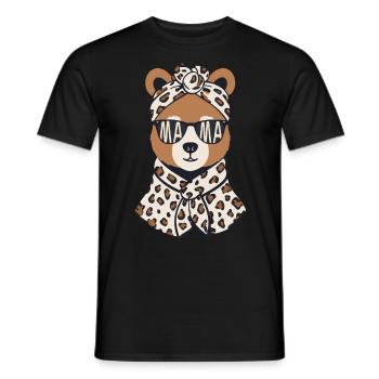 Funny Mom Bear Mother Bear Bear Lover - Men's T-Shirt - black - Front - AI Model Male 178 light (178cm)