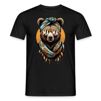 Funny Mom Bear Mother Bear Bear Lover - Men's T-Shirt - black - Front - AI Model Male 178 light (178cm)