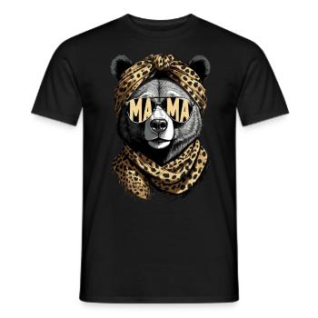 Funny Mom Bear Mother Bear Mother's Day - Men's T-Shirt - black - Front - AI Model Male 178 light (178cm)