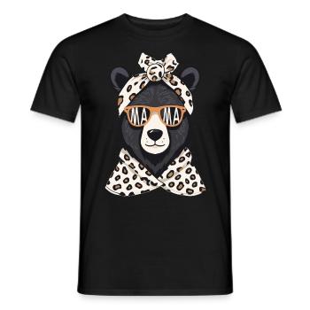 Funny Mama Bear Mother Bear Bear Lover - Men's T-Shirt - black - Front - AI Model Male 178 light (178cm)