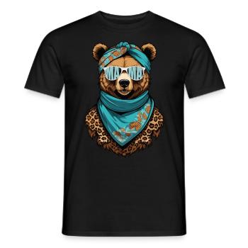 Funny Mom Bear Mother Bear Bear Lover - Men's T-Shirt - black - Front - AI Model Male 178 light (178cm)