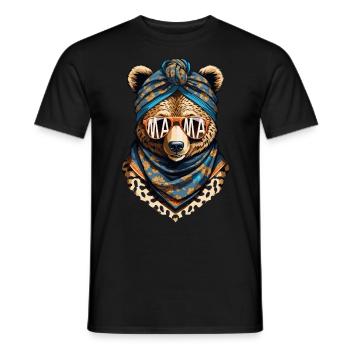 Funny Mom Bear Mother Bear Mother's Day - Men's T-Shirt - black - Front - AI Model Male 178 light (178cm)