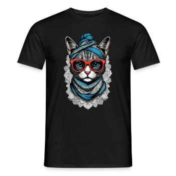 Cute Cat Mom Cat Lover Mom Style - Men's T-Shirt - black - Front - AI Model Male 178 light (178cm)