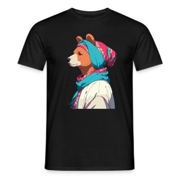 Drôle Maman Ours Mère Ours Ours Amoureux de l’Ours - T-shirt homme - noir - Devant - AI Model Male 178 light (178cm)