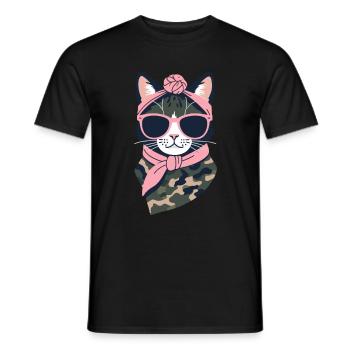 Cute Cat Mom Cat Lover Mom Style - Men's T-Shirt - black - Front - AI Model Male 178 light (178cm)