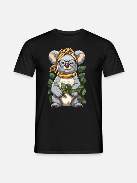 Drôle Koala Maman Mignon Koala Ours Amour - T-shirt homme - noir
