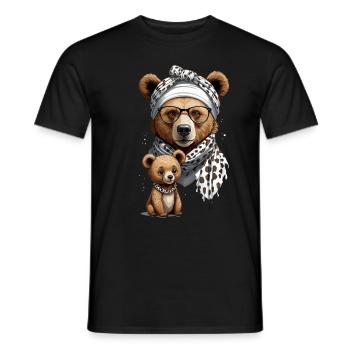 Funny Mama Bear Mother Bear Bear Lover - Men's T-Shirt - black - Front - AI Model Male 178 light (178cm)