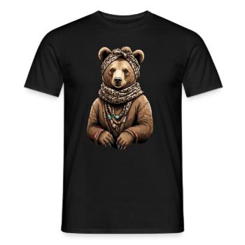 Drôle Maman Ours Mère Ours Fête des Mères - T-shirt homme - noir - Devant - AI Model Male 178 light (178cm)