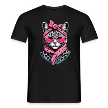Cute Cat Mom Cat Lover Mom Style - Men's T-Shirt - black - Front - AI Model Male 178 light (178cm)