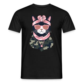 Cute Cat Mom Cat Lover Style - Men's T-Shirt - black - Front - AI Model Male 178 light (178cm)