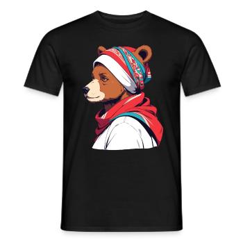 Drôle Maman Ours Mère Ours Ours Amoureux de l’Ours - T-shirt homme - noir - Devant - AI Model Male 178 light (178cm)