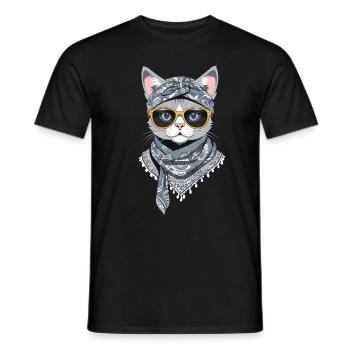 Cute Cat Mom Cat Lover Stylish - Men's T-Shirt - black - Front - AI Model Male 178 light (178cm)