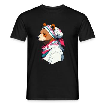 Drôle Maman Ours Mère Ours Ours Amoureux de l’Ours - T-shirt homme - noir - Devant - AI Model Male 178 light (178cm)