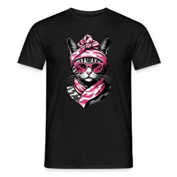 Cute Cat Mom Cat Lover Mom Style - Men's T-Shirt - black - Front - AI Model Male 178 light (178cm)