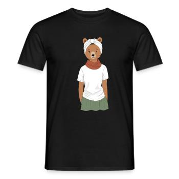 Drôle Maman Ours Mère Ours Ours Amoureux de l’Ours - T-shirt homme - noir - Devant - AI Model Male 178 light (178cm)