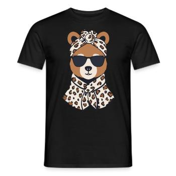 Drôle Maman Ours Mère Ours Ours Amoureux de l’Ours - T-shirt homme - noir - Devant - AI Model Male 178 light (178cm)