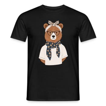 Drôle Maman Ours Mère Ours Ours Amoureux de l’Ours - T-shirt homme - noir - Devant - AI Model Male 178 light (178cm)