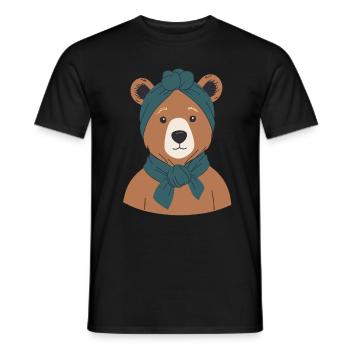 Funny Mama Bear Mother Bear Bear Lover - Men's T-Shirt - black - Front - AI Model Male 178 light (178cm)