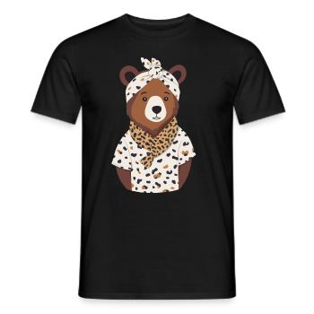 Drôle Maman Ours Mère Ours Ours Amoureux de l’Ours - T-shirt homme - noir - Devant - AI Model Male 178 light (178cm)