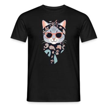 Cute Cat Mom Cat Lover Mom Style - Men's T-Shirt - black - Front - AI Model Male 178 light (178cm)