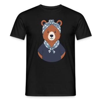 Funny Mama Bear Motif for Mother Bear Fans - Men's T-Shirt - black - Front - AI Model Male 178 light (178cm)