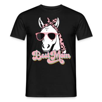 Mama Pferd Pferdeliebhaber Mutter Stilvolle Liebe - Männer T-Shirt - Schwarz - Vorne - AI Model Male 178 light (178cm)