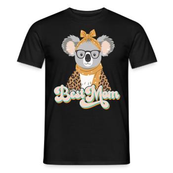 Funny Koala Mom Cute Mom Koala Bear - Men's T-Shirt - black - Front - AI Model Male 178 light (178cm)