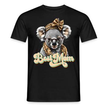 Funny Koala Mom Cute Mom Koala Bear Love - Men's T-Shirt - black - Front - AI Model Male 178 light (178cm)