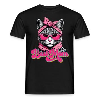 Best Mom Cute Cat Mom Style - Men's T-Shirt - black - Front - AI Model Male 178 light (178cm)