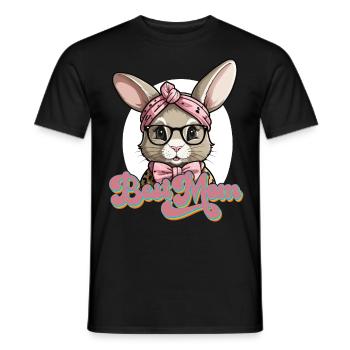Maman Lapin Mignon Lapin Maman Mignon Lapin de Pâques - T-shirt homme - noir - Devant - AI Model Male 178 light (178cm)