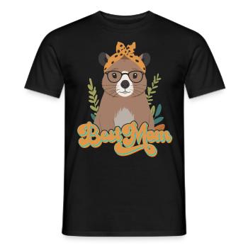 Drôle Capymama Capybara Mère Design - T-shirt homme - noir - Devant - AI Model Male 178 light (178cm)