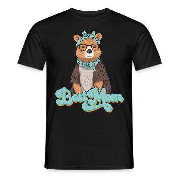 Drôle Capymama Capybara Mère Design - T-shirt homme - noir - Devant - AI Model Male 178 light (178cm)