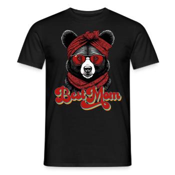 Funny Mom Bear Mother Bear Mother's Day - Men's T-Shirt - black - Front - AI Model Male 178 light (178cm)