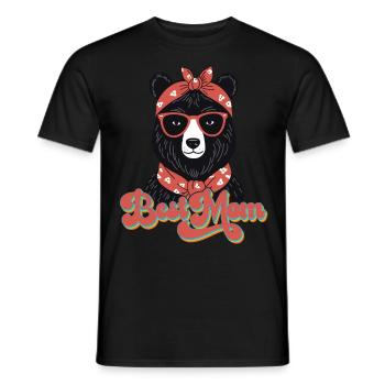 Best Mom Funny Mama Bear Mother Bear Design - Men's T-Shirt - black - Front - AI Model Male 178 light (178cm)
