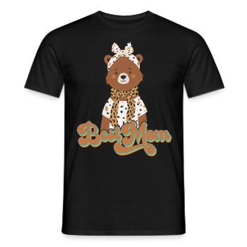 Best Mom Funny Mama Bear Mother Bear Design - Men's T-Shirt - black - Front - AI Model Male 178 light (178cm)
