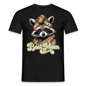Meilleur design de raton laveur de maman parfait pour la fête des mères - T-shirt homme - noir - Devant - AI Model Male 178 light (178cm)