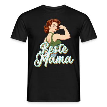 Beste Mama Stolze Mutter Muttertag Design - Männer T-Shirt - Schwarz - Vorne - AI Model Male 178 light (178cm)