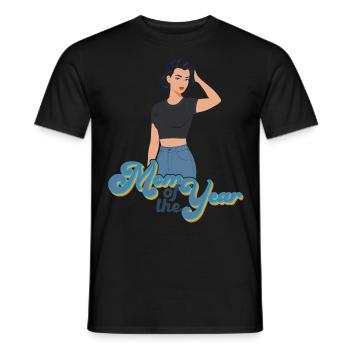Mutter des Jahres Lustige Mutti Stolze Mama Design - Männer T-Shirt - Schwarz - Vorne - AI Model Male 178 light (178cm)