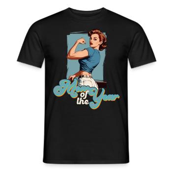 Mutter des Jahres - Stolze Beste Mama Design - Männer T-Shirt - Schwarz - Vorne - AI Model Male 178 light (178cm)