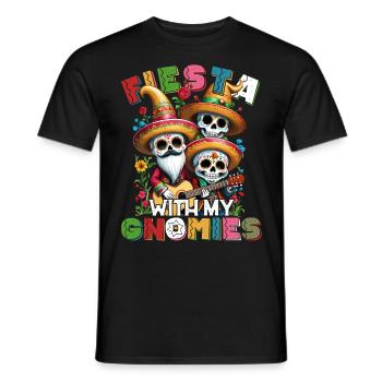 Gnomes Dwarves Fiesta Funny Saying - Men's T-Shirt - black - Front - AI Model Male 178 light (178cm)