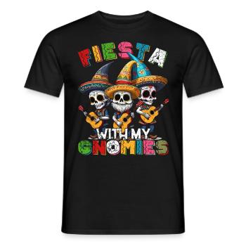 Gnome Nains Drôle Fiesta Mexicain - T-shirt homme - noir - Devant - AI Model Male 178 light (178cm)