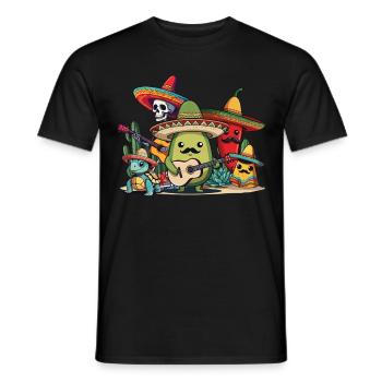 Lustiger Fiesta Squad Mexikanischer Feiertag Style - Männer T-Shirt - Schwarz - Vorne - AI Model Male 178 light (178cm)