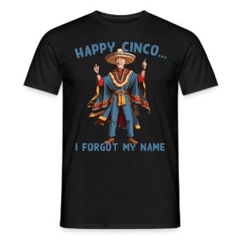 Drôle de président confus Fête mexicaine - T-shirt homme - noir - Devant - AI Model Male 178 light (178cm)