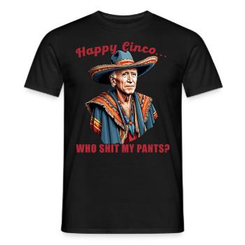 Drôle de président confus Fête mexicaine - T-shirt homme - noir - Devant - AI Model Male 178 light (178cm)