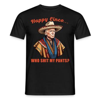 Funny Confused President Mexican Humor - Men's T-Shirt - black - Front - AI Model Male 178 light (178cm)
